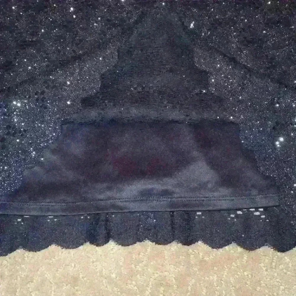 ROZ & ALI SPARKLY EYELET BODYCON DRESS SIZE M (PETITE) - Picture 3 of 11